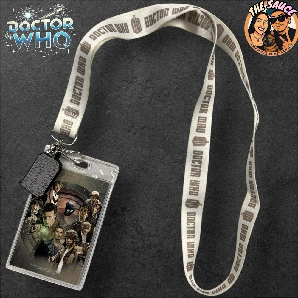 Doctor Who Lanyard Sci If ID BBC 2012 Badge Holders w/ Tardis Charm